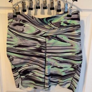 lululemon athletica Green and Black Swirl Bike Shorts